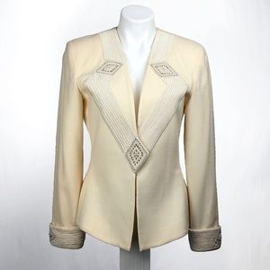 Nolan Miller 80s Vintage Cream Blazer Sz 6